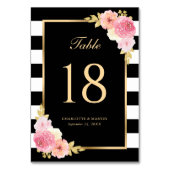 Black White Gold Blush Pink Floral Kaart (Achterkant)