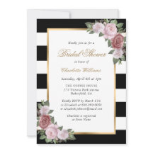 Black White Gold Blush Pink Floral Vrijgezellenfee