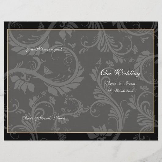 Black white gold "bruiloft" bruiloft (Achterkant)