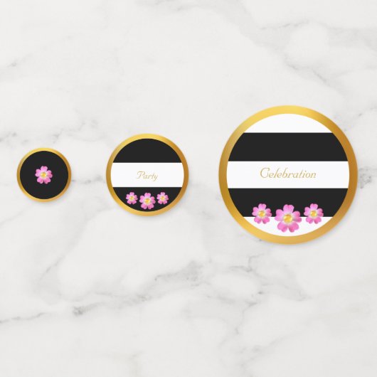 Black White Gold Celebration Confetti (Voorkanten)