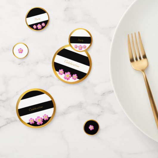 Black White Gold Celebration Confetti (Groep)