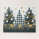 Black/White/Gold Christmas Trees Legpuzzel<br><div class="desc">Black/White/Gold Christmas Trees
Holiday Fun
Art/illustration
colorful
customizable</div>
