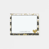 Black White Gold Confetti en Stripes Post-it® Notes (Voorkant)