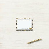 Black White Gold Confetti en Stripes Post-it® Notes (Op bureau)