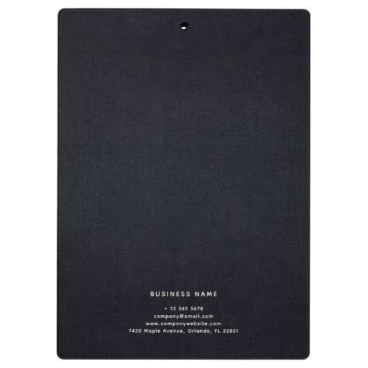 Black White Gold Fabric Effect Elegant Monogram Klembord (Achterkant)