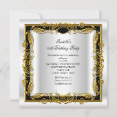 Black White Gold Fabulous 40th Elegant Birthday Kaart (Achterkant)