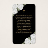 Black White Gold Floral Funeral Prayer Kaart (Achterkant)