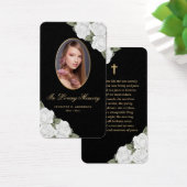 Black White Gold Floral Funeral Prayer Kaart (Bureau)