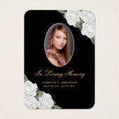 Black White Gold Floral Funeral Prayer Kaart (Voorkant)