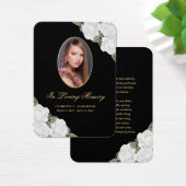 Black White Gold Floral Funeral Prayer Kaart (Bureau)