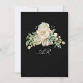 Black White Gold Floral Ivory Mint 16th Bridal Kaart (Achterkant)