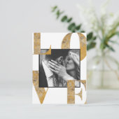 Black White Gold Foil Foto Save the Date Briefkaar Briefkaart (Staand voorkant)