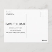 Black White Gold Foil Foto Save the Date Briefkaar Briefkaart (Achterkant)