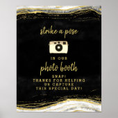 Black White & Gold Geode Photo Booth Weddenschap Poster (Voorkant)