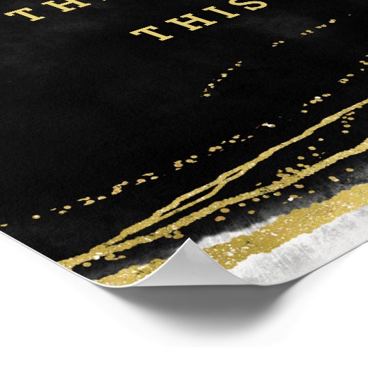 Black White & Gold Geode Photo Booth Weddenschap Poster (Hoek)