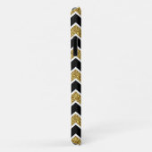 Black White Gold Glitter Chevron Pattern Case-Mate iPhone Case (Achterkant/rechts)