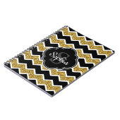 Black White Gold Glitter Chevron Pattern Notitieboek (Linkerzijde)
