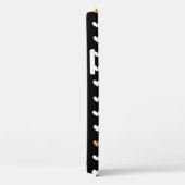 Black White Gold Heart Pattern met aangepaste naam Case-Mate iPhone Case (Achterkant / Rechts)