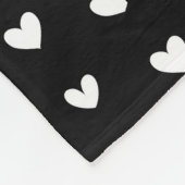 Black White Gold Heart Pattern met aangepaste naam Fleece Deken (Hoek)