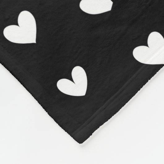 Black White Gold Heart Pattern met aangepaste naam Fleece Deken (Hoek)
