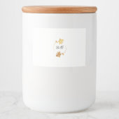 Black White Gold Initialen Floral Wreated Gift Voedselcontainer Etiket (Voorkant)