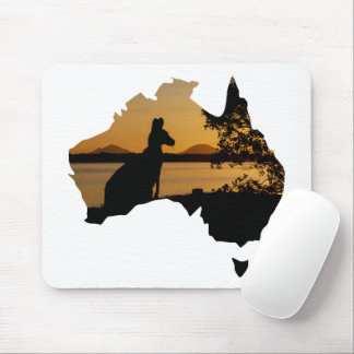 Black, White & Gold Kangaroo Sunset Australia Muismat