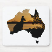 Black, White & Gold Kangaroo Sunset Australia Muismat (Voorkant)