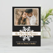 Black White Gold Kerstmis aankondiging (Staand voorkant)