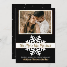 Black White Gold Kerstmis aankondiging