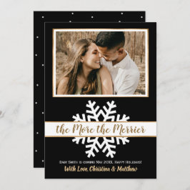 Black White Gold Kerstmis aankondiging