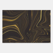 Black White Gold Marble Agate Glitter Inpakpapier Vel (Voorkant)