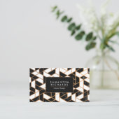 Black White Gold Marble Mosaic Visitekaartje (Staand voorkant)