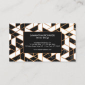 Black White Gold Marble Mosaic Visitekaartje (Achterkant)