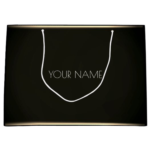 Black White Gold Minimal Luxury Brand Beauty VIP Groot Cadeauzakje (Voorkant)