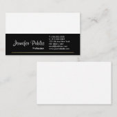 Black White Gold Modern Professional Plain Elegant Visitekaartje (Voorkant / Achterkant)