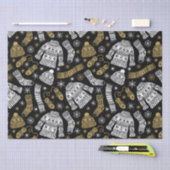 Black White Gold Modern Winter Clothing Tissuepapier (Craft)