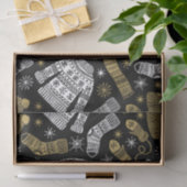 Black White Gold Modern Winter Clothing Tissuepapier (Geschenk)