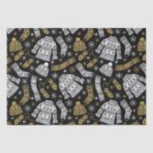 Black White Gold Modern Winter Clothing Tissuepapier (Voorkant)