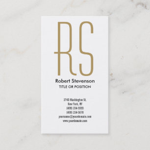 Black White Gold Monogram Visitekaartje