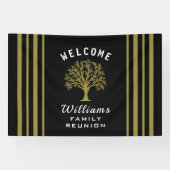 Black White Gold Road Trip Family Reunion Tree Spandoek (Horizontaal)