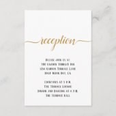 Black White Gold Script Minimal Wedding Reception Informatiekaartje (Voorkant)