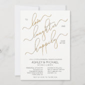 Black White Gold Script Photo Rehearings Dinner Kaart (Voorkant)