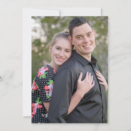 Black White Gold Script Photo Rehearings Dinner Kaart (Achterkant)