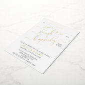 Black White Gold Script-repetitie Dinner Folie Uitnodiging (Gedraaid)