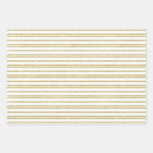Black White Gold Stripes Assortation Inpakpapier Vel (Voorkant 3)