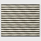 Black White Gold Stripes Cadeaupapier (Vlak)