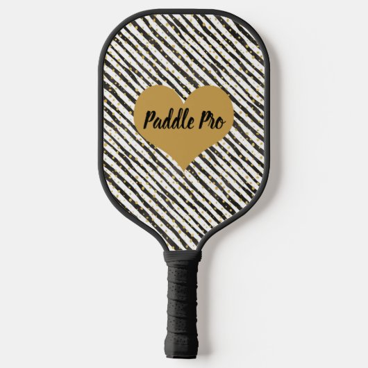 Black, White, Gold Stripes, Stippen Paddle Pro (Achterkant)
