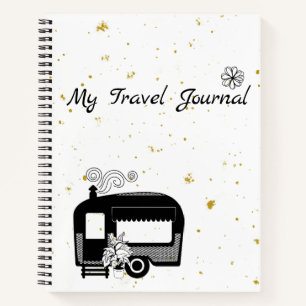 Black White & Gold Travel Journal Planner Diary RV Notitieboek