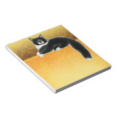 Black White Gold Tuxedo Cat Felix Notitieblok (Schuin)