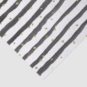Black White Gold Waterverf Stripes en Stippen Tissuepapier (Detail)